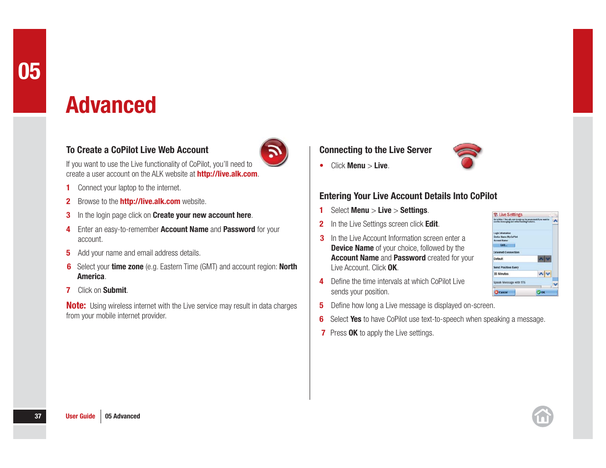 Advanced | ALK Technologies CoPilot Live 11 User Manual | Page 37 / 43