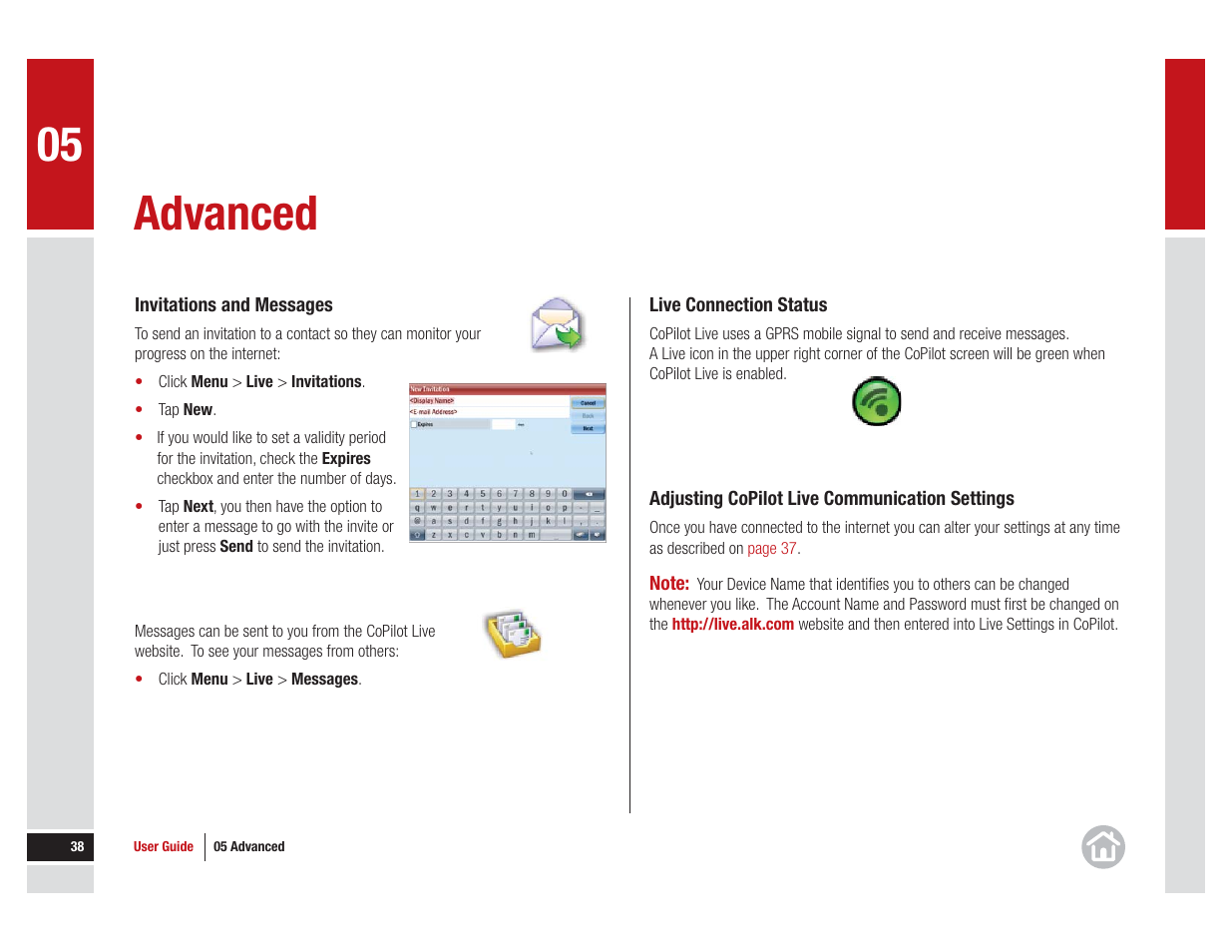 Advanced | ALK Technologies CoPilot Live 11 User Manual | Page 38 / 43