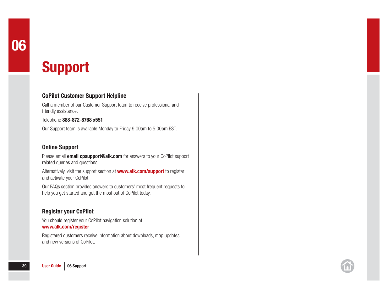 Support | ALK Technologies CoPilot Live 11 User Manual | Page 39 / 43