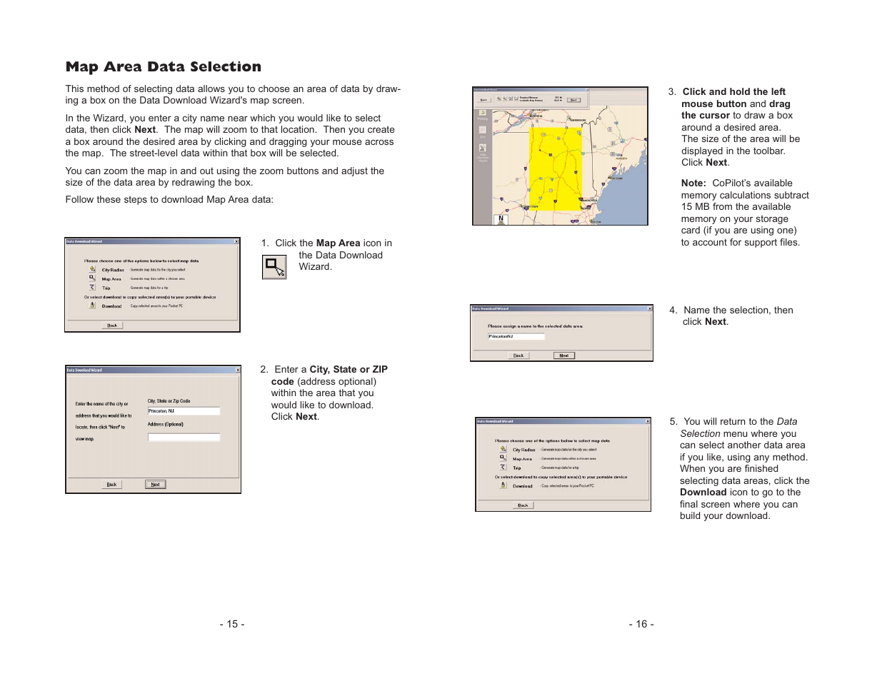 Map area data selection | ALK Technologies CoPilot Live Smartphone User Manual | Page 10 / 42