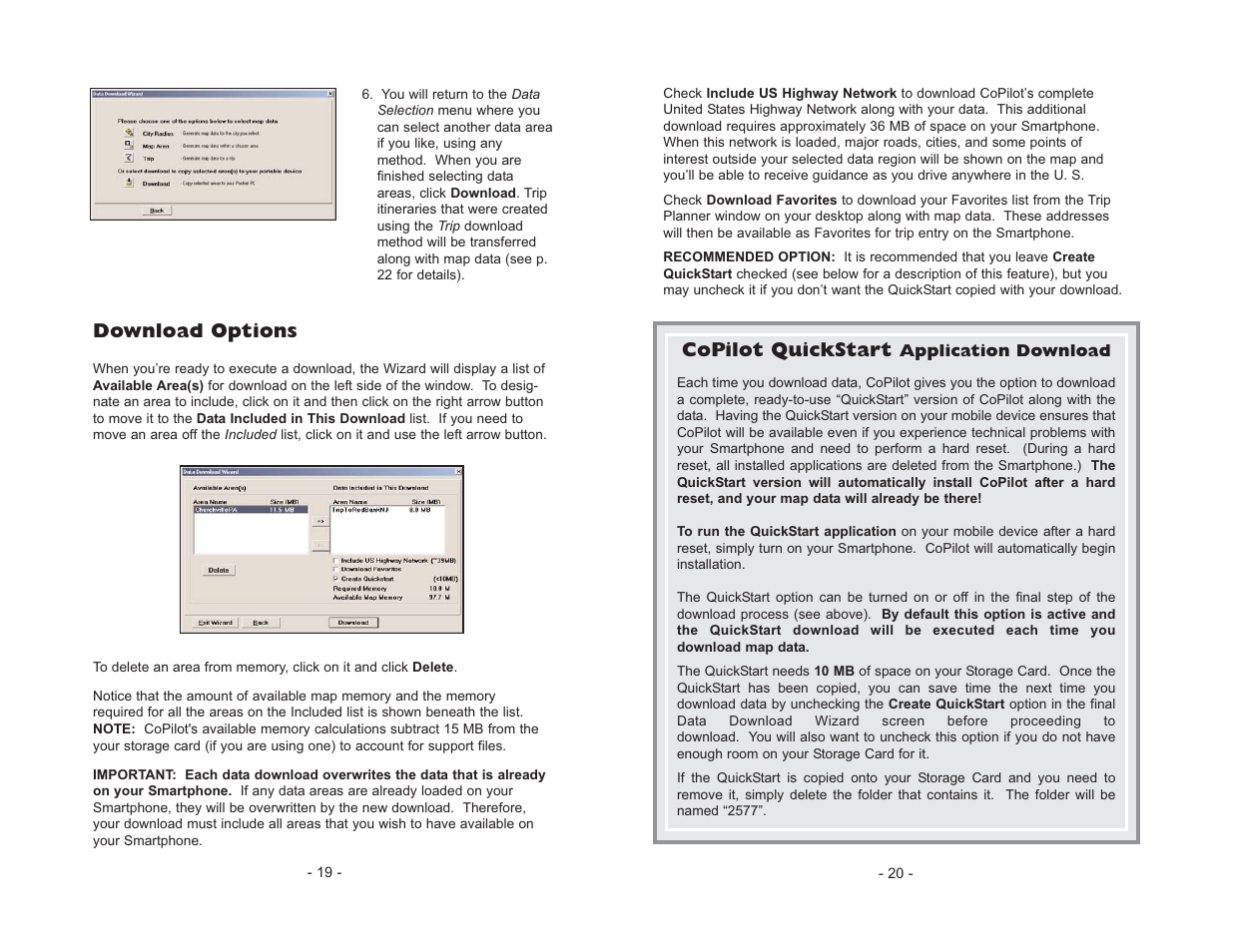 Download options, Copilot quickstart | ALK Technologies CoPilot Live Smartphone User Manual | Page 12 / 42