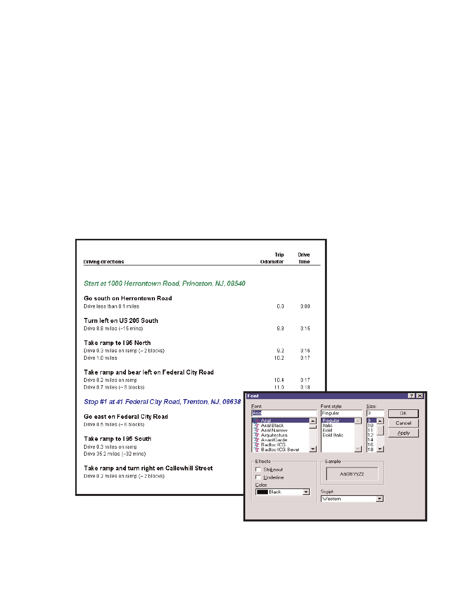 Customizing your driving directions display | ALK Technologies LAPTOP 7 User Manual | Page 57 / 84