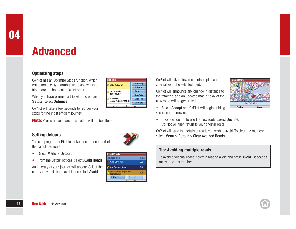Advanced, For more details see, Optimizing stops | ALK Technologies 7 User Manual | Page 32 / 56