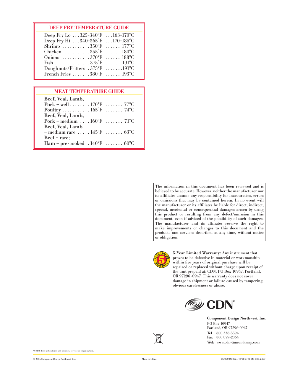 CDN DTP392 - Probe Thermometer EN User Manual | Page 3 / 3