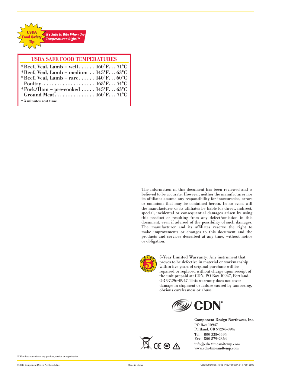 CDN DTS392 - Solar Thermometer EN User Manual | Page 2 / 2