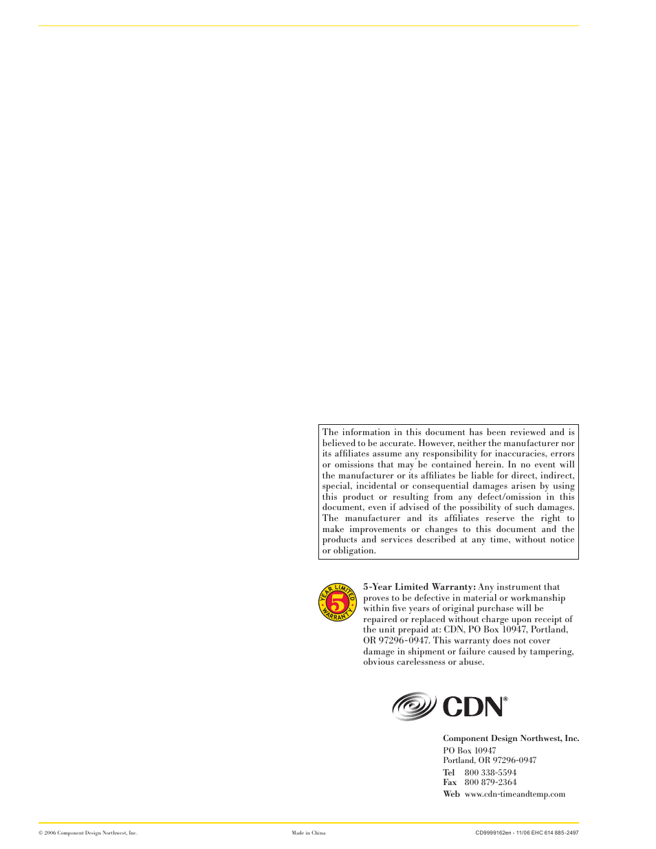 CDN FG80 - ProAccurate® Refrigerator/Freezer Thermometer EN User Manual | Page 2 / 2