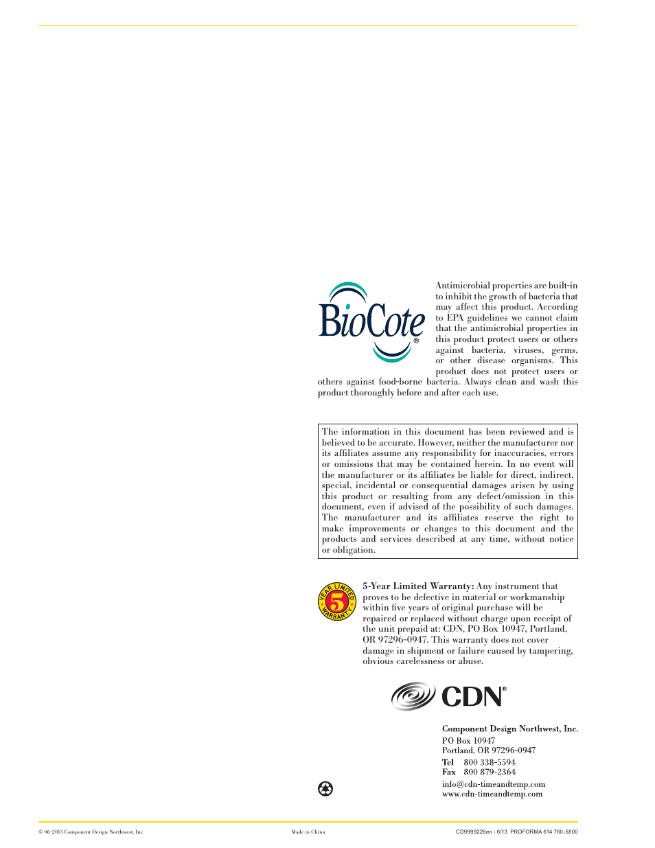 CDN IRT220-F - ProAccurate® Insta-Read® Beverage & Frothing Thermometer EN User Manual | Page 2 / 2
