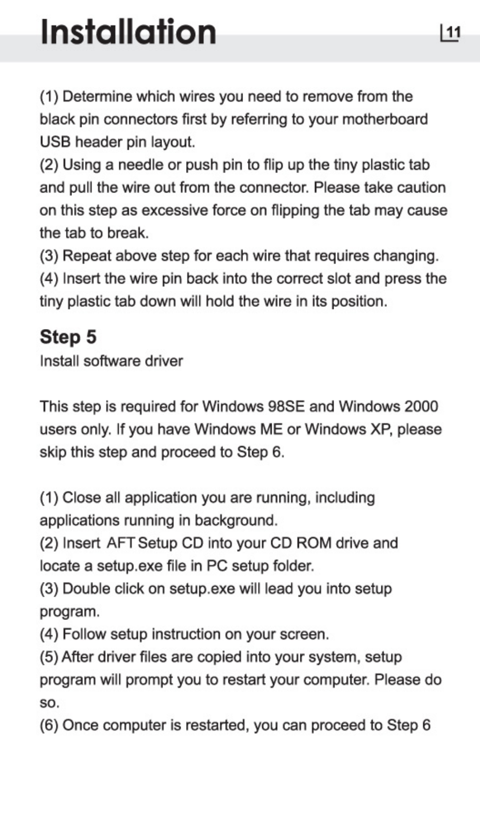 Installation, Step 5 | Atech Flash Technology PRO-GEAR XM-4U User Manual | Page 14 / 20