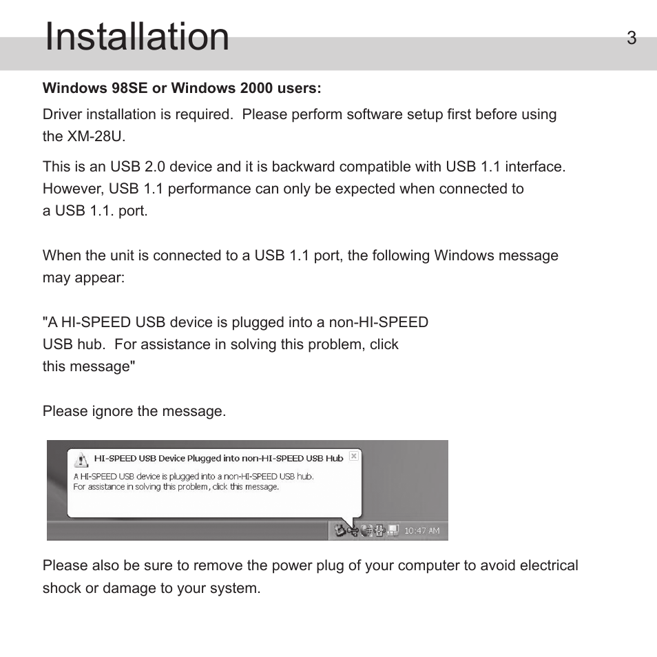 Installation | Atech Flash Technology XM-28U User Manual | Page 4 / 7