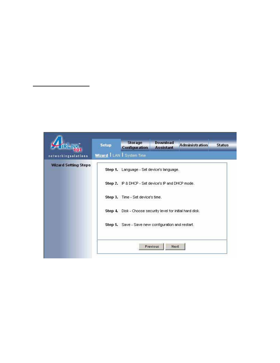 Setup configuration | Airlink101 ANAS350 User Manual | Page 13 / 39