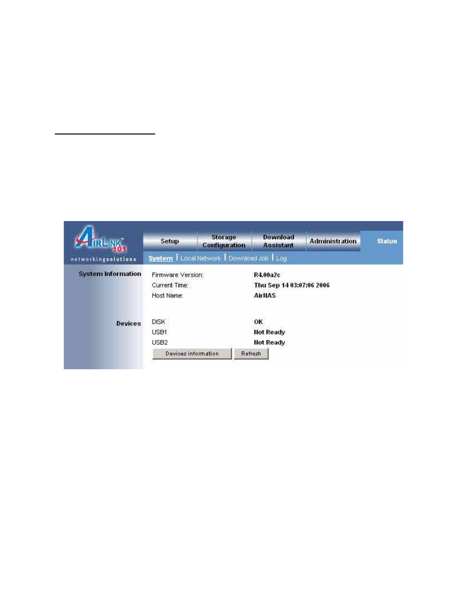 Status | Airlink101 ANAS350 User Manual | Page 29 / 39