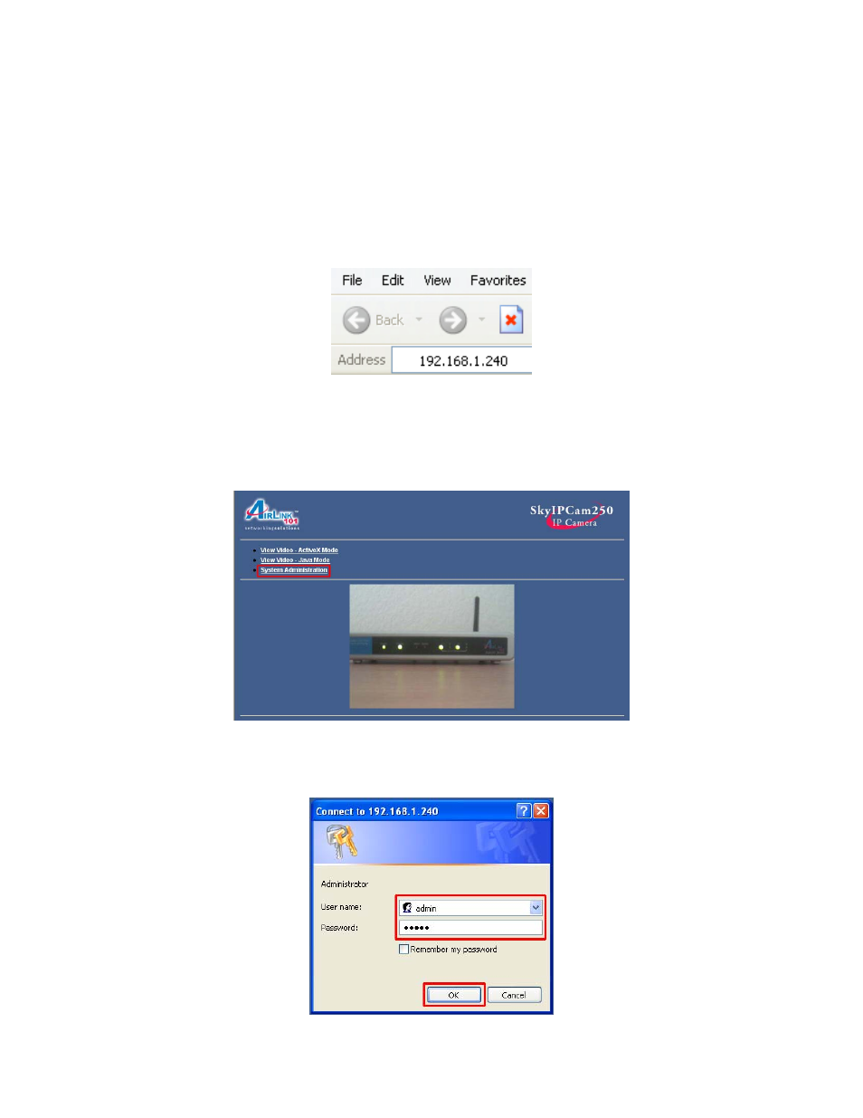 Web configuration utility | Airlink101 AIC250 User Manual | Page 16 / 71