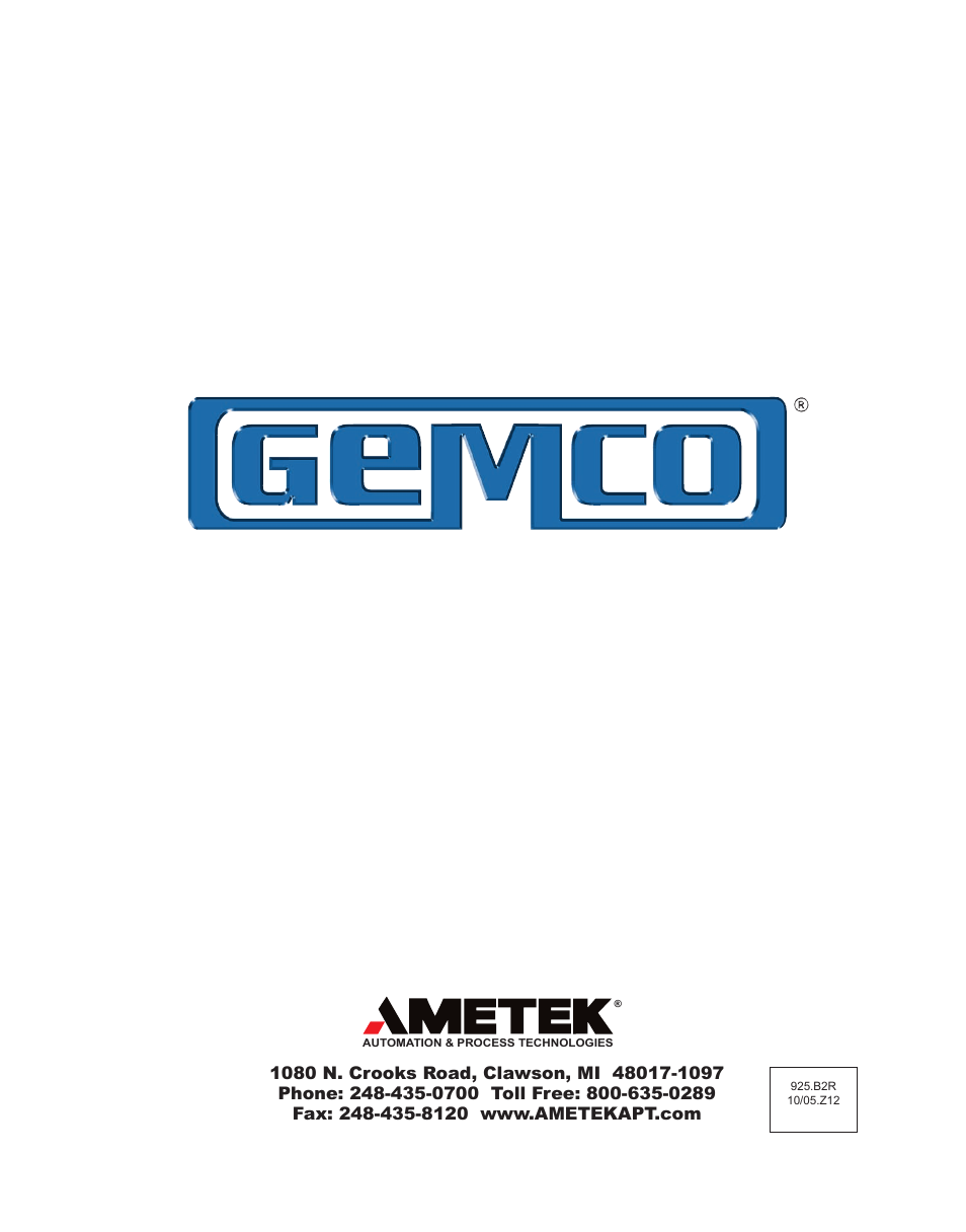 AMETEK 925 Linear Cable Reel Sensor User Manual | Page 8 / 8