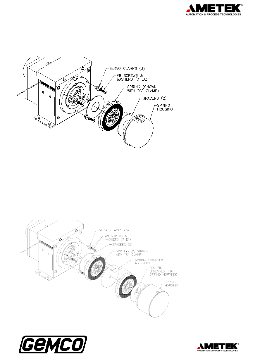 Spring removal: a2, Spring installation: a1, Spring installation: a2 | AMETEK 925 Linear Cable Reel Sensor User Manual | Page 2 / 2