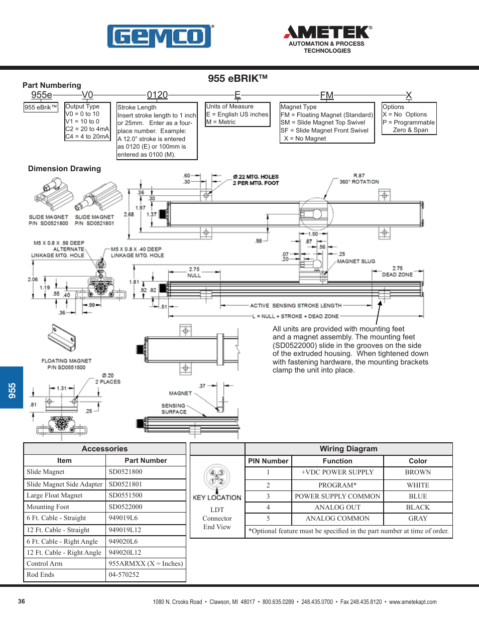 955 ebrik, 955e | AMETEK 1986XPJ Explosion Proof Resolver User Manual | Page 36 / 71