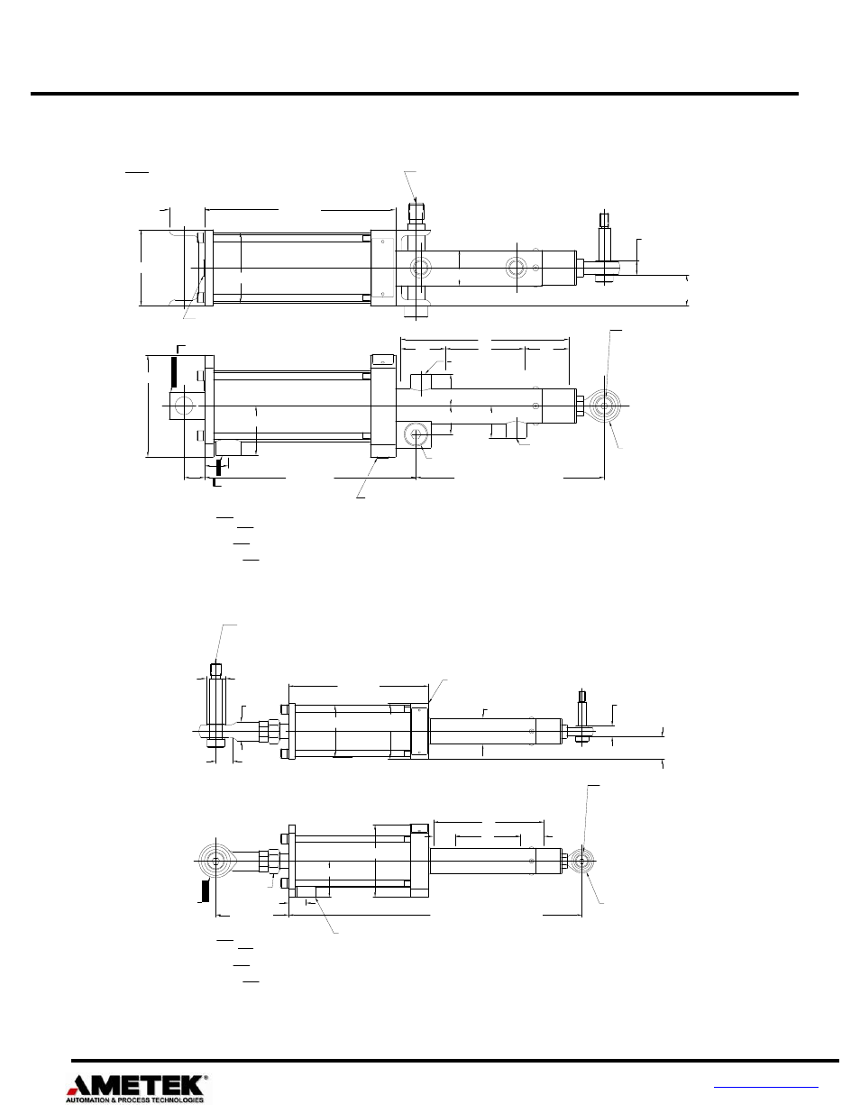 950md mill-duty housing, Standard 950md, Mill-duty with rear mount spherical rod end | AMETEK 950 MD Mill Duty Housing LDT User Manual | Page 6 / 10