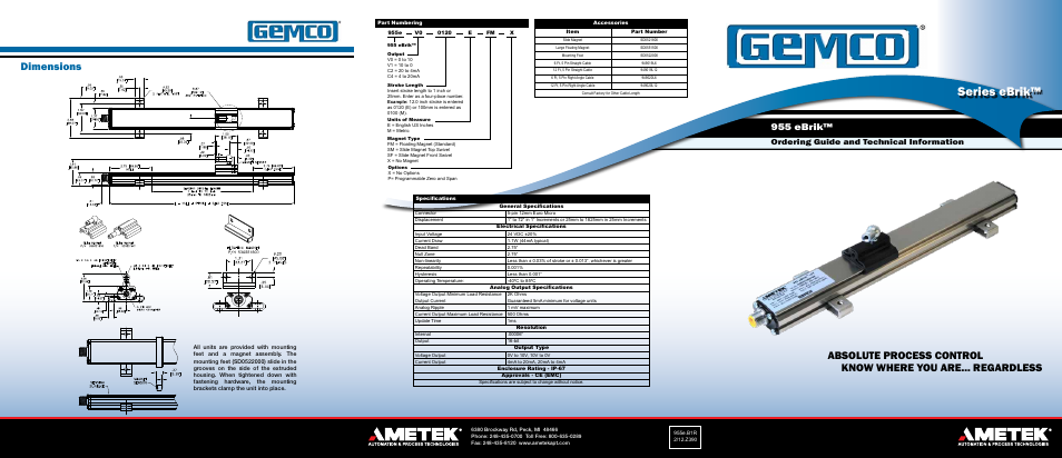 AMETEK 955 eBrik User Manual | 2 pages