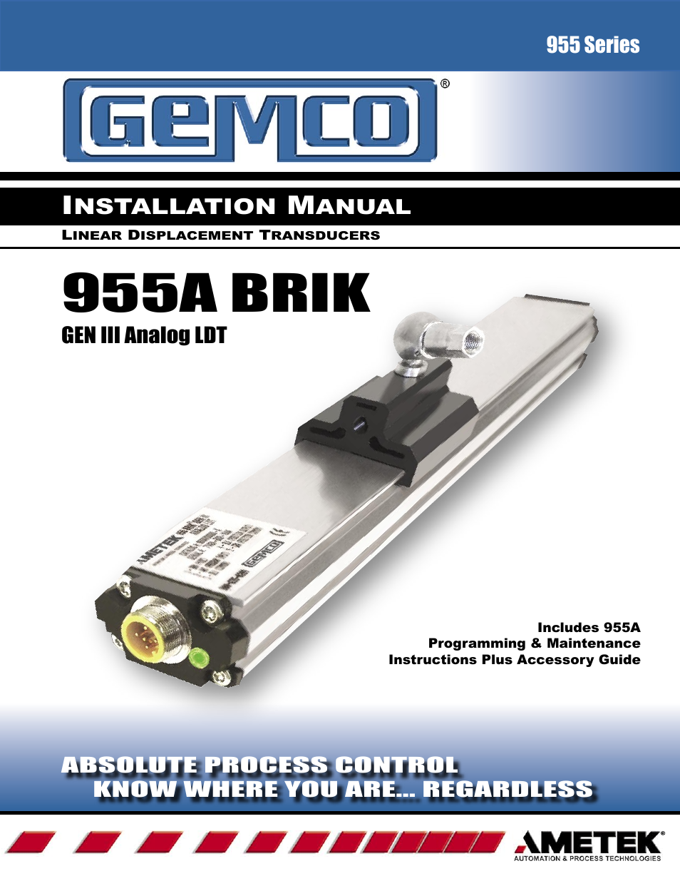AMETEK 955A Brik LDT User Manual | 4 pages