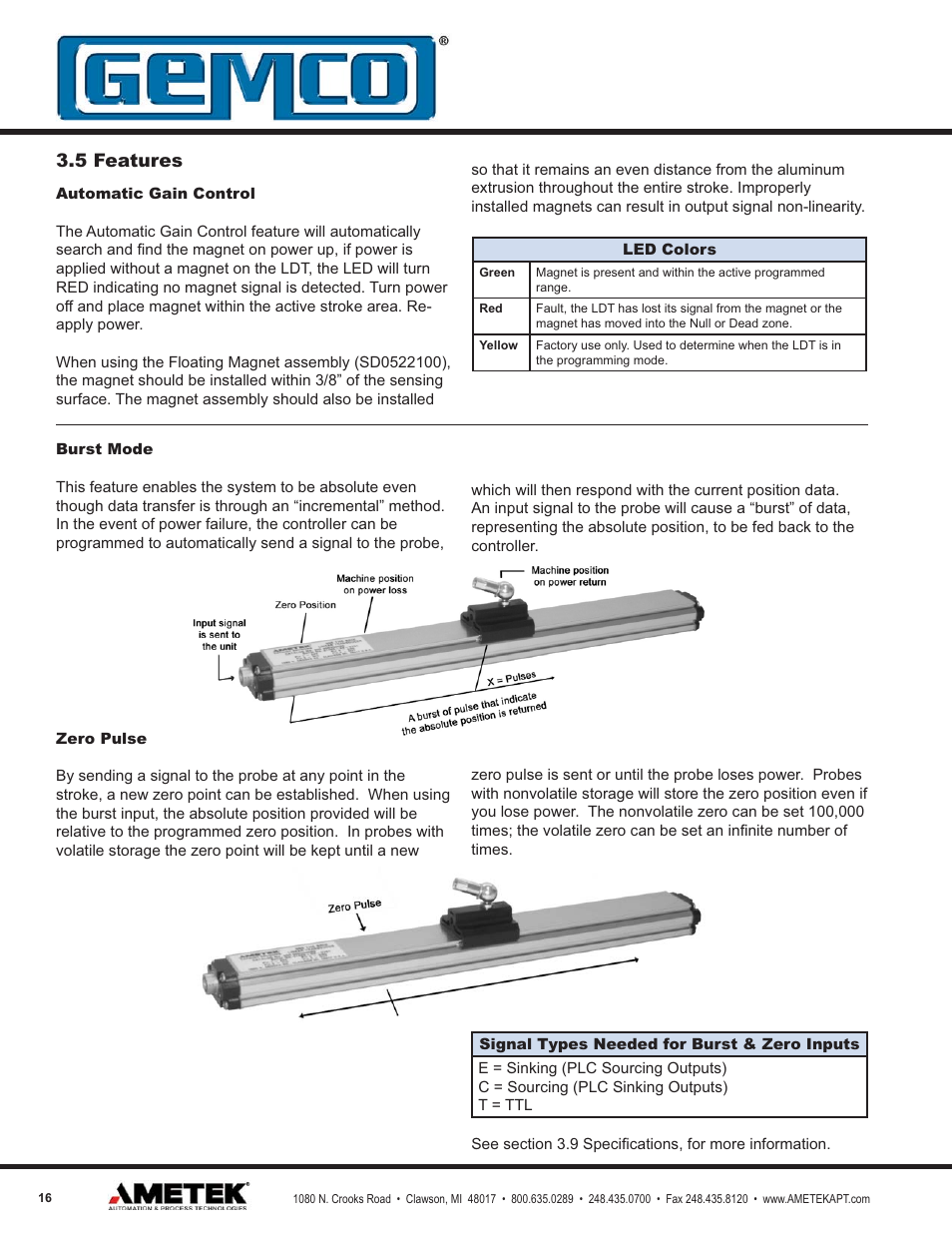 5 features | AMETEK 955DQ Brik LDT User Manual | Page 16 / 24