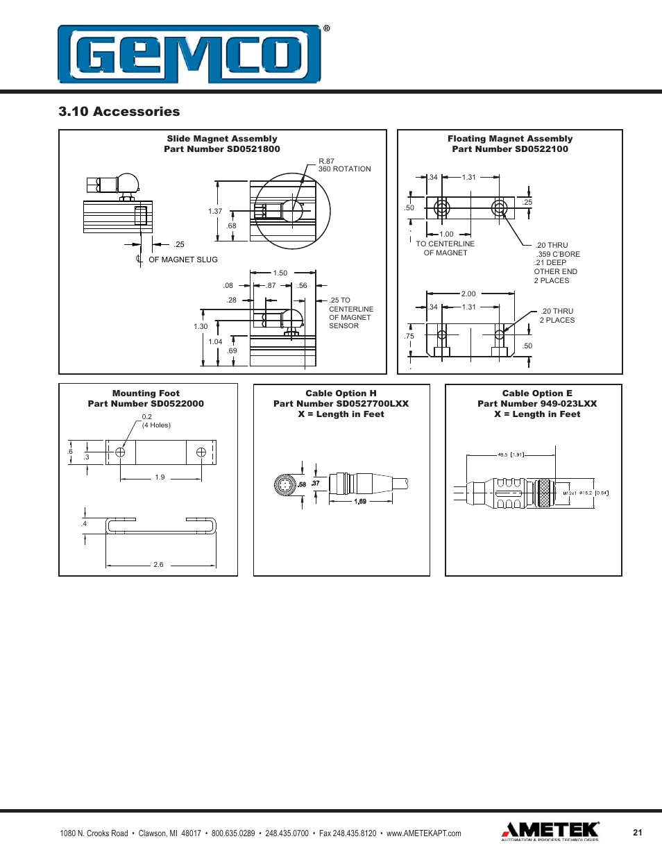 10 accessories | AMETEK 955DQ Brik LDT User Manual | Page 21 / 24