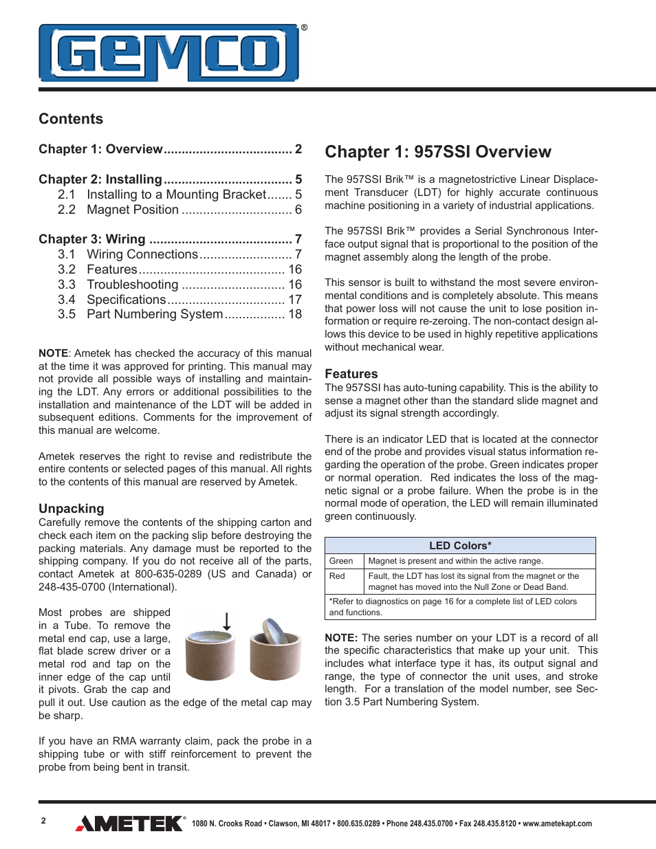 AMETEK 957 SSI Brik User Manual | Page 2 / 20