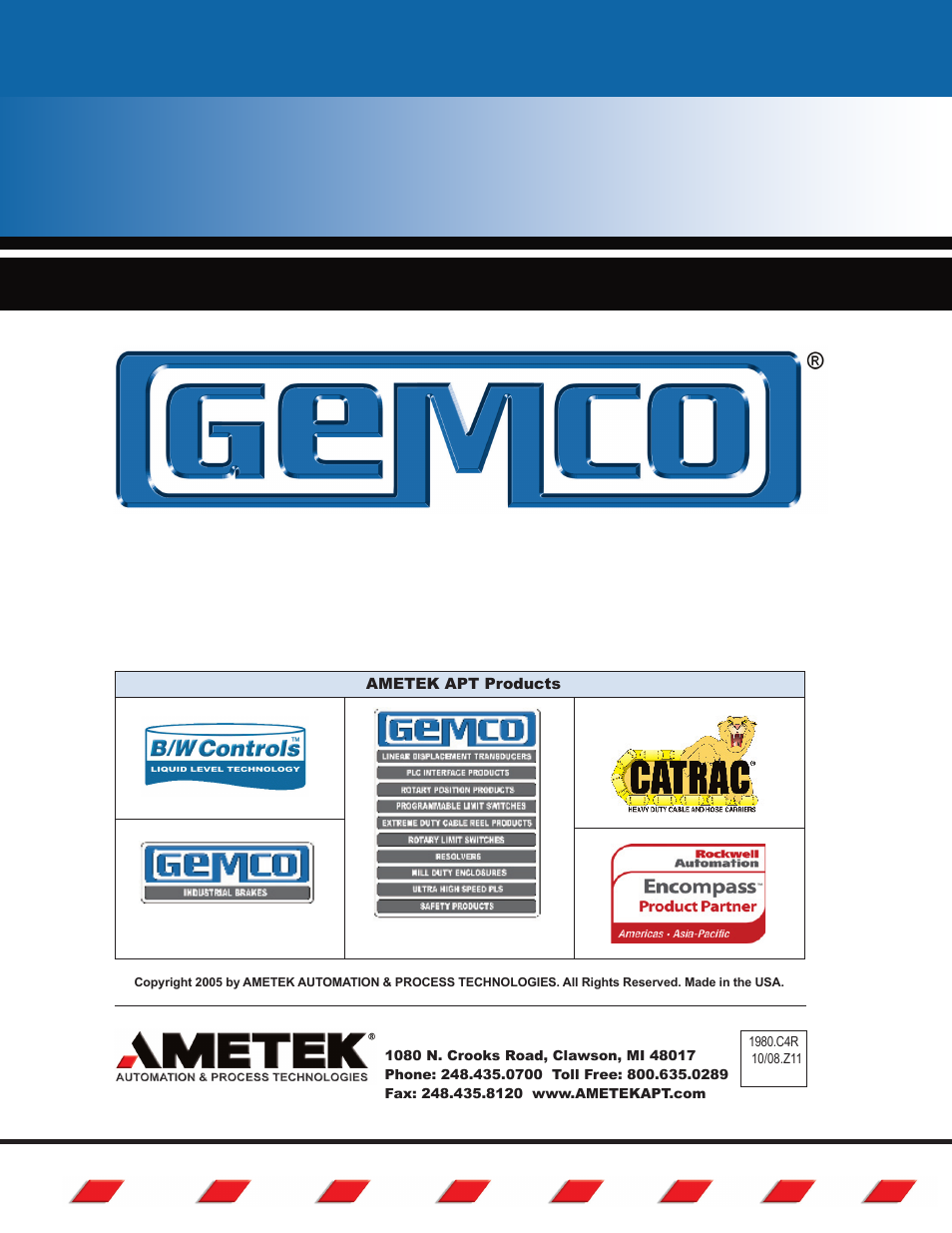 AMETEK 1980 Rotating Cam Limit Switch User Manual | Page 20 / 20