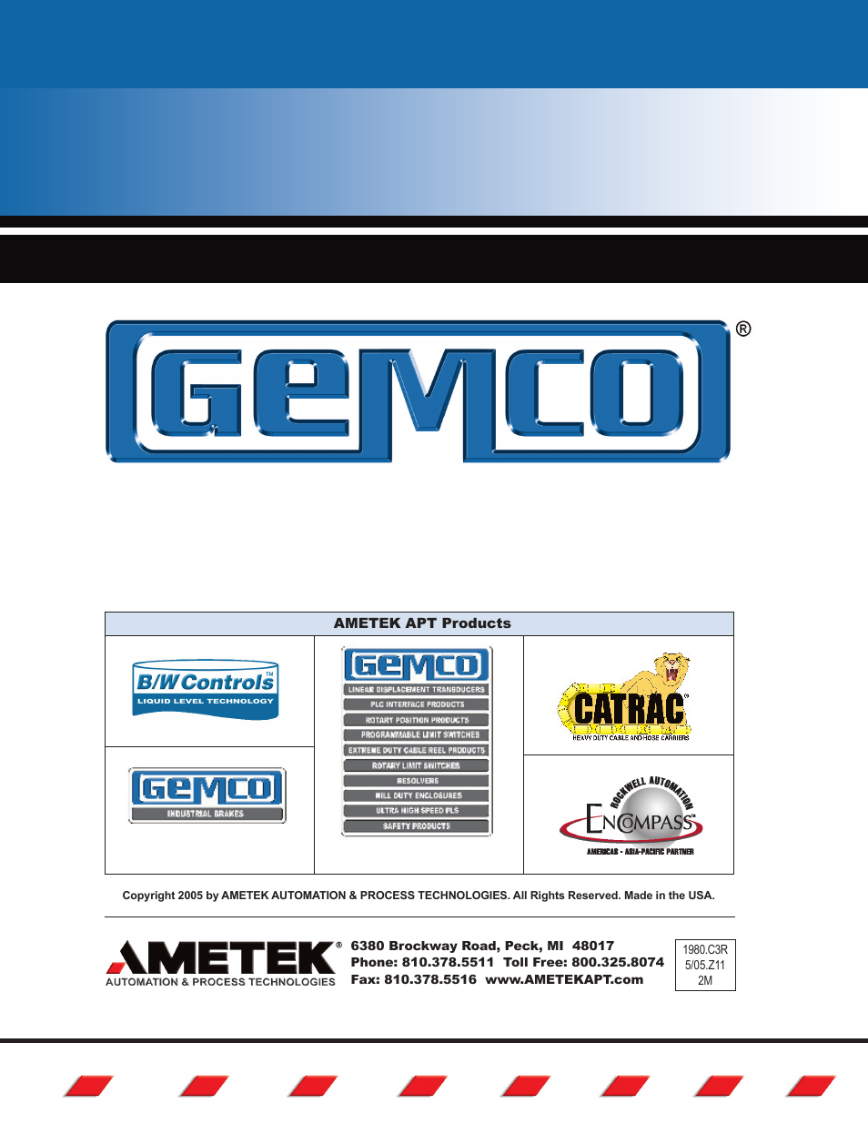 AMETEK 1980R Rotating Cam Limit Switch w/Resolver User Manual | Page 20 / 20