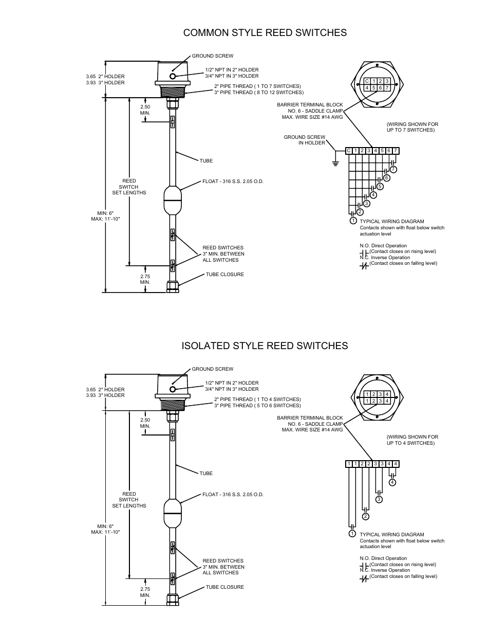 AMETEK 7014 Unifloat Level Float Sensors User Manual | Page 3 / 4