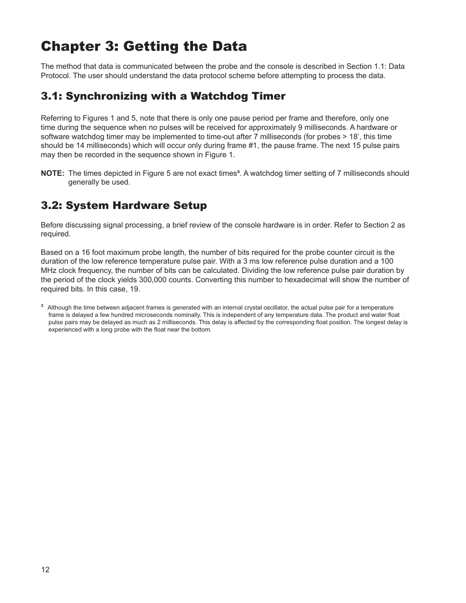 Chapter 3: getting the data, Synchronizing with a watchdog timer, System hardware setup | AMETEK 7100 Leak Detect Stik User Manual | Page 14 / 22