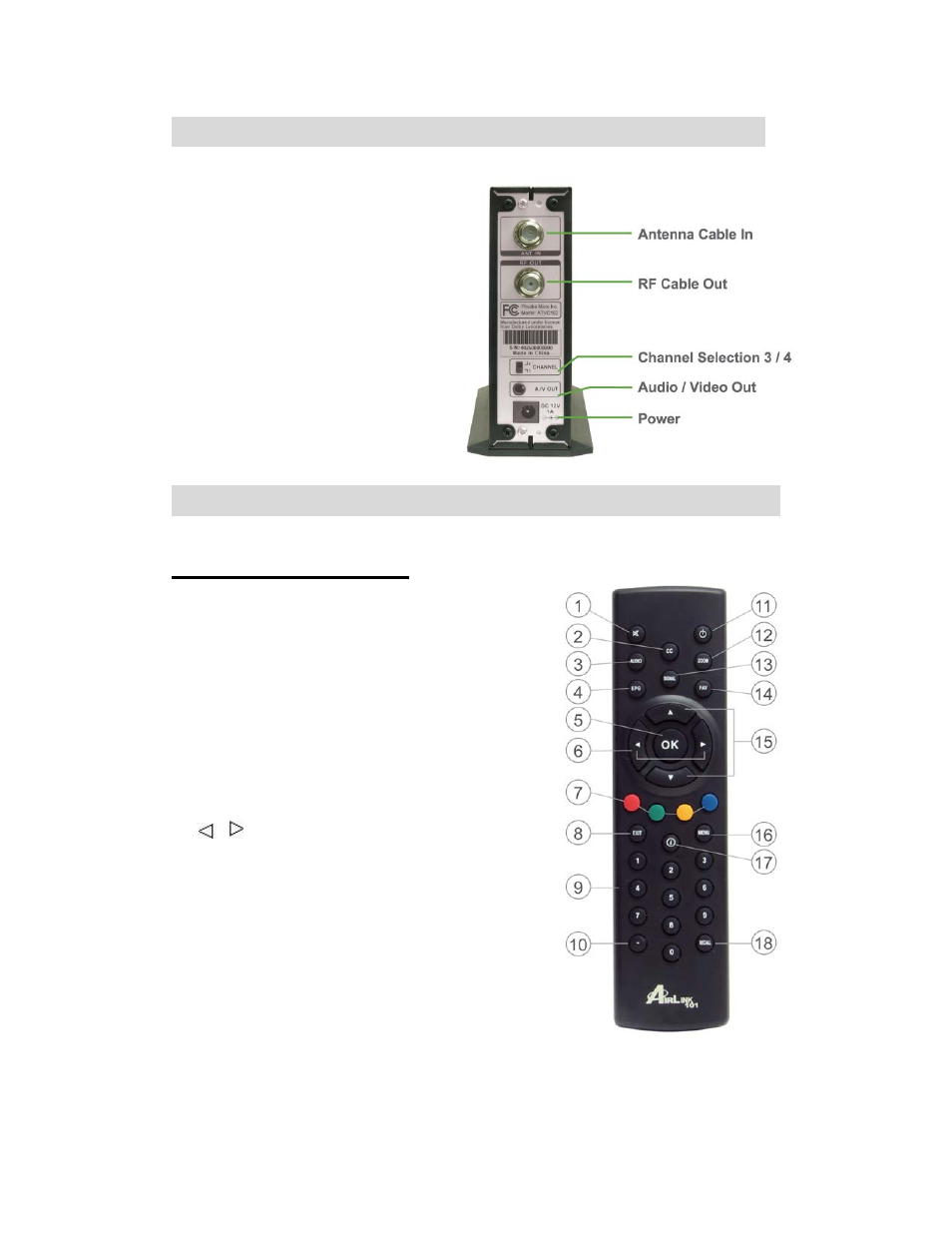 Rear panel, Remote control | Airlink101 ATVC102 User Manual | Page 7 / 30