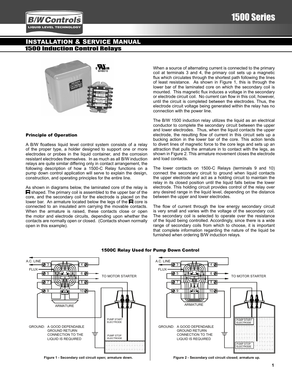 AMETEK 1500 Induction Style Relay User Manual | 6 pages