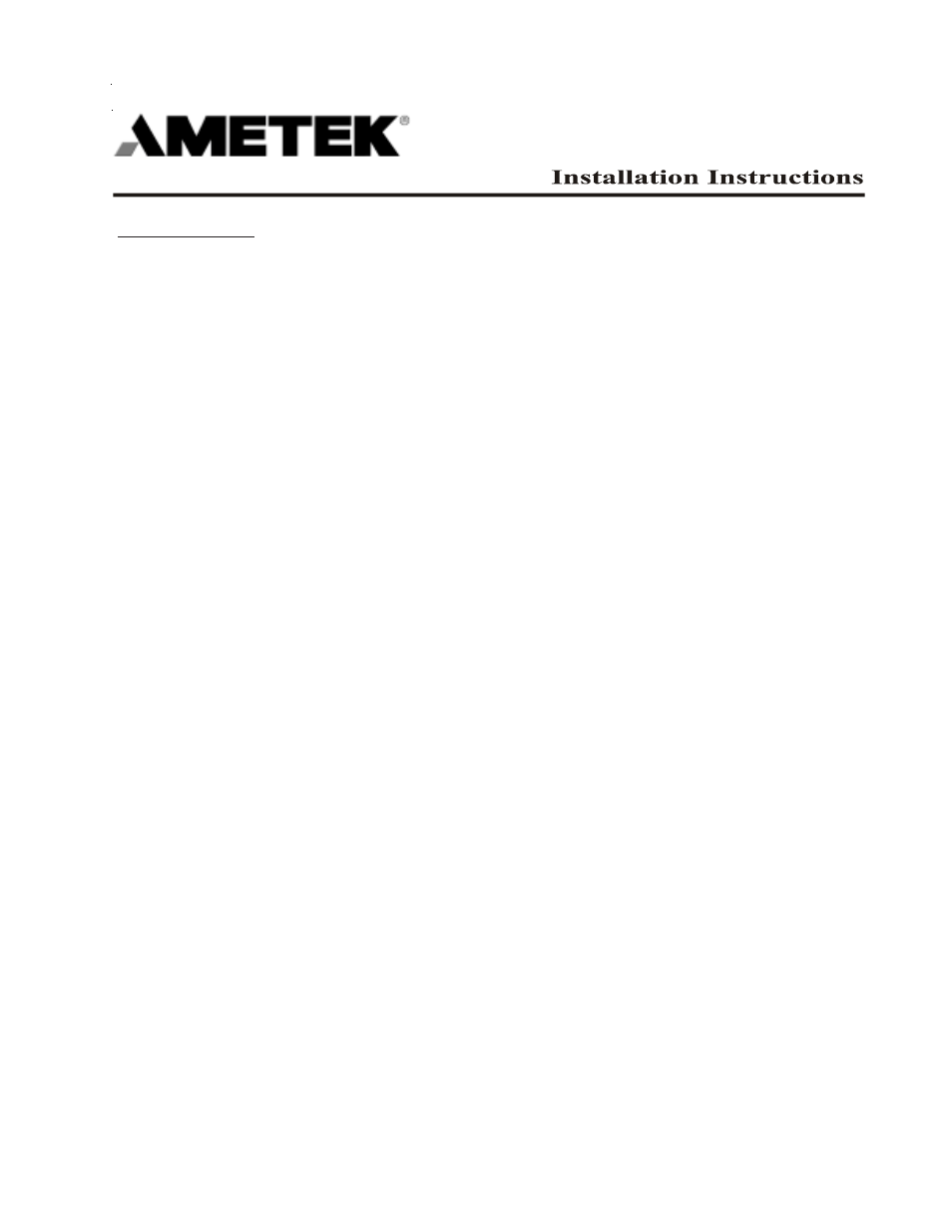 AMETEK Over Temperature Protection User Manual | 2 pages