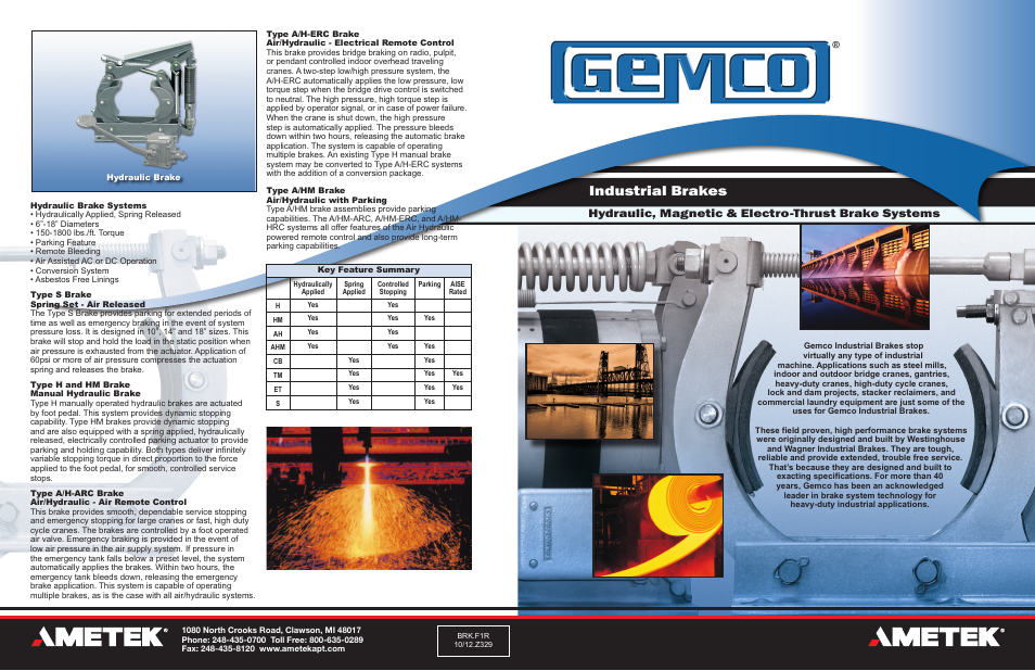 AMETEK Electro-Thrust Shoe Brakes User Manual | 2 pages