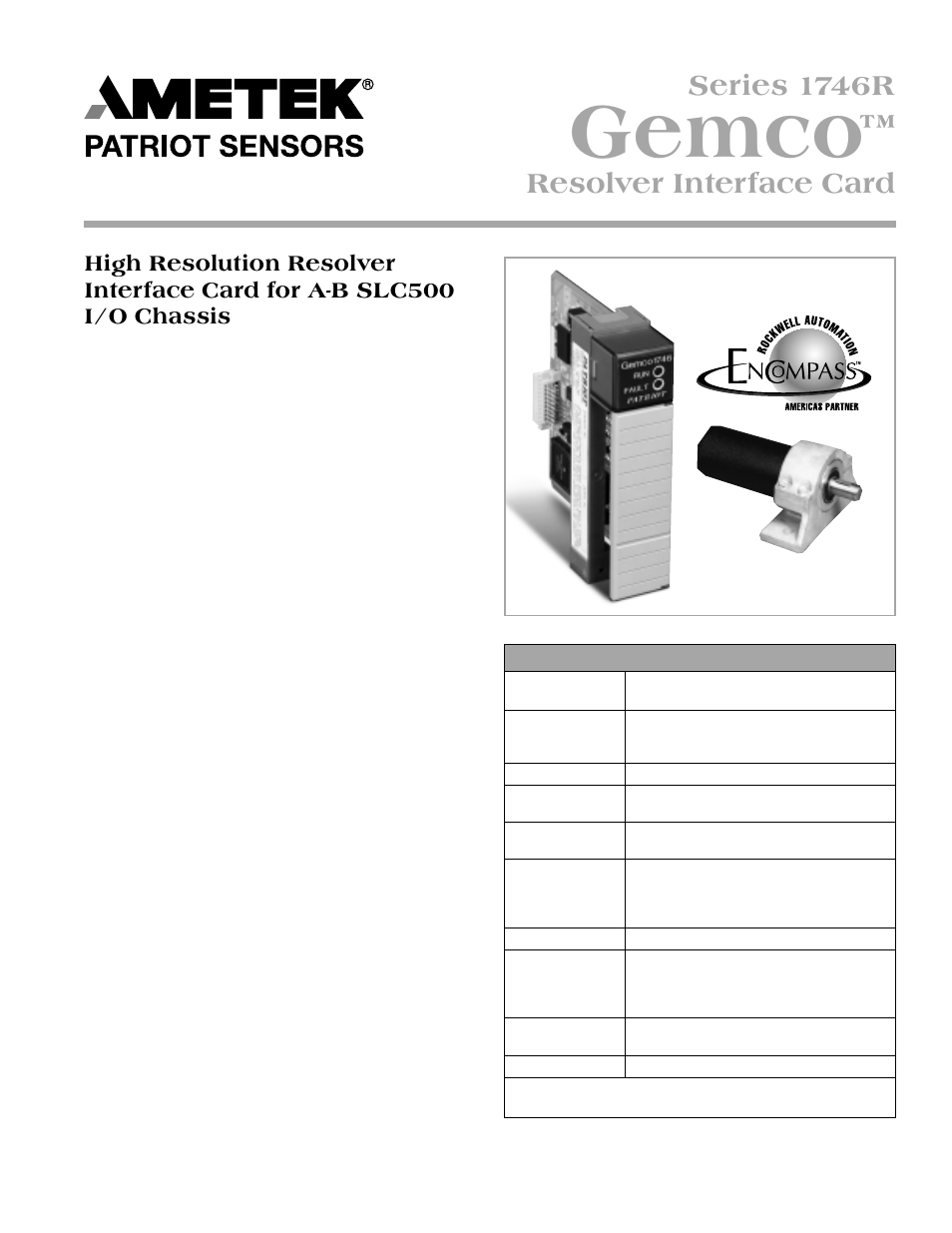 AMETEK 1746 LDT Interface Card User Manual | 2 pages