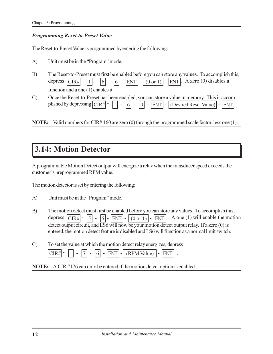 Motion detector | AMETEK 1995A Micro-Set PLS User Manual | Page 16 / 38