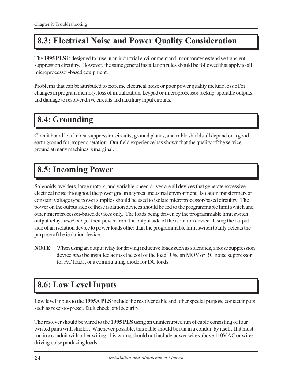 Incoming power, Low level inputs | AMETEK 1995A Micro-Set PLS User Manual | Page 28 / 38