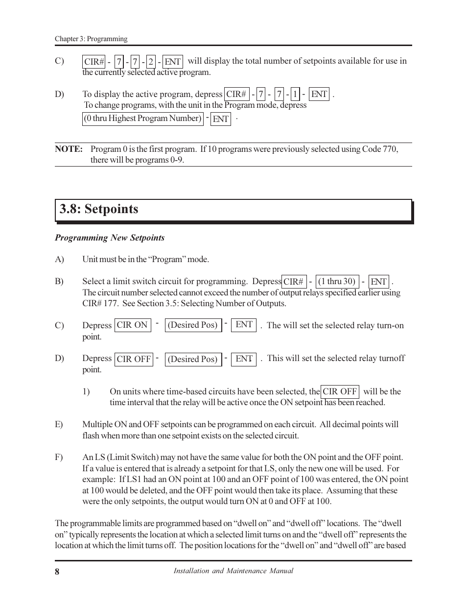 Setpoints | AMETEK 1995B Micro-Set PLS with Brake Monitor User Manual | Page 12 / 40