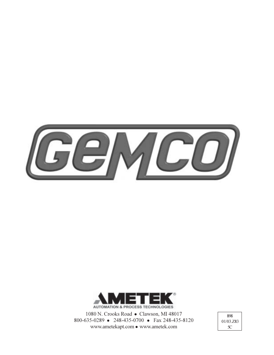 AMETEK 1995B Micro-Set PLS with Brake Monitor User Manual | Page 40 / 40