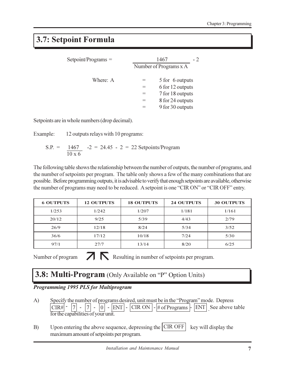 Setpoint formula, Multi-program, Only available on p option units) | AMETEK 1995L Micro-Set PLS User Manual | Page 11 / 33
