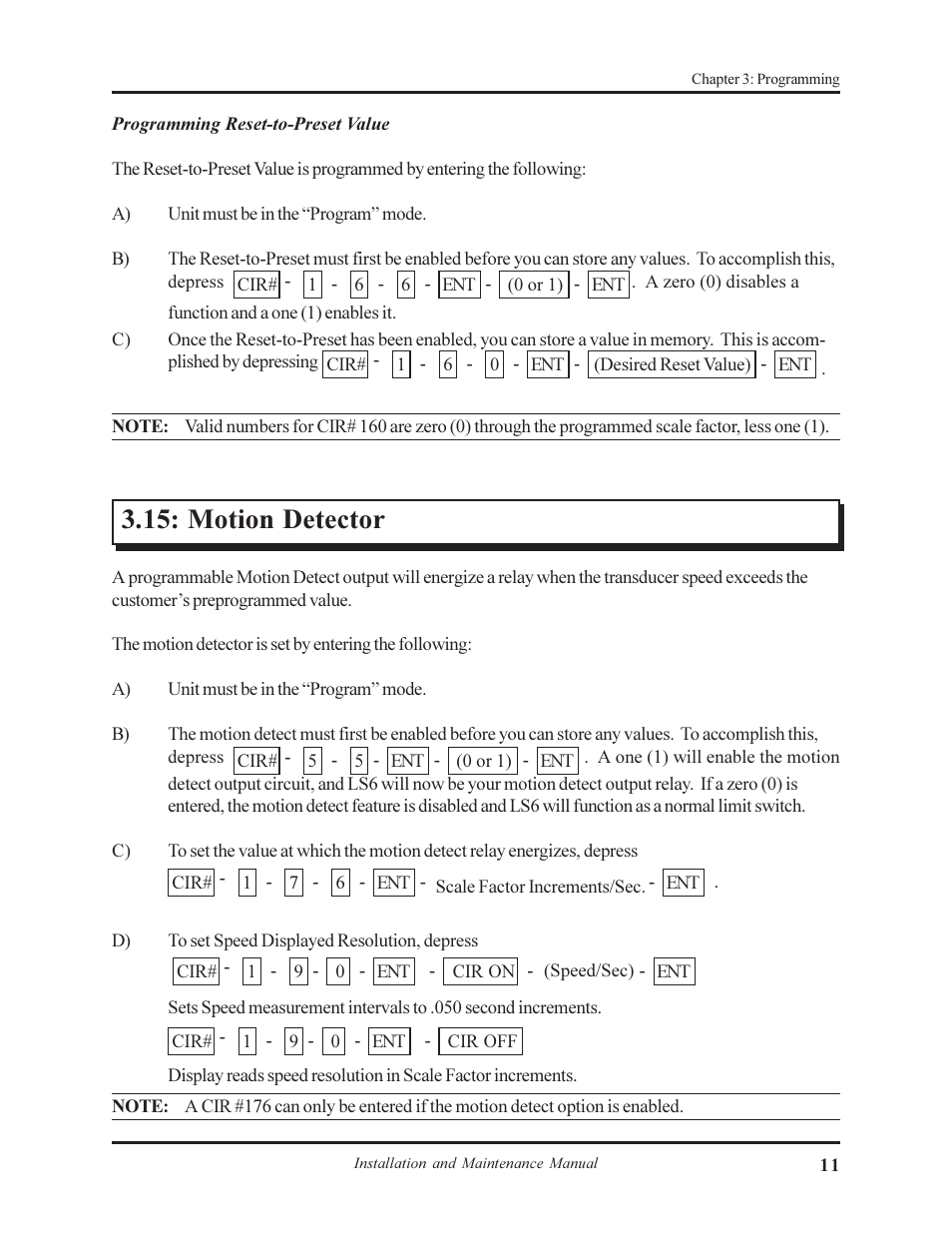 Motion detector | AMETEK 1995L Micro-Set PLS User Manual | Page 15 / 33