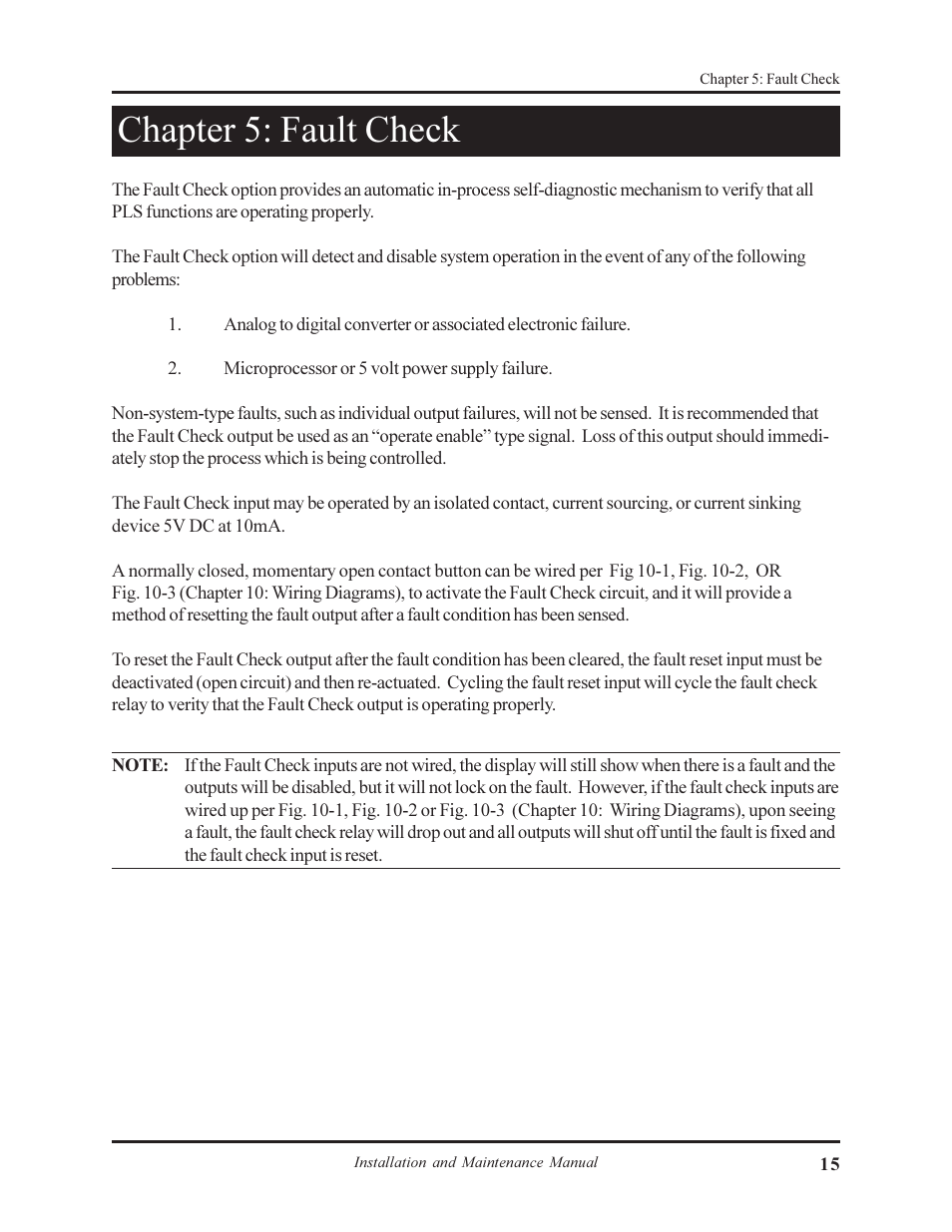 Chapter 5: fault check | AMETEK 1995L Micro-Set PLS User Manual | Page 19 / 33