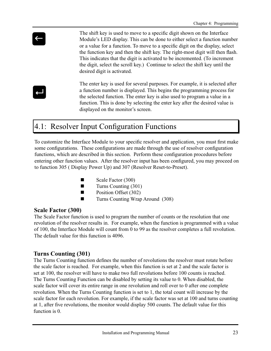 Resolver input conﬁ guration functions | AMETEK 2120 PLC Interface Module User Manual | Page 27 / 64
