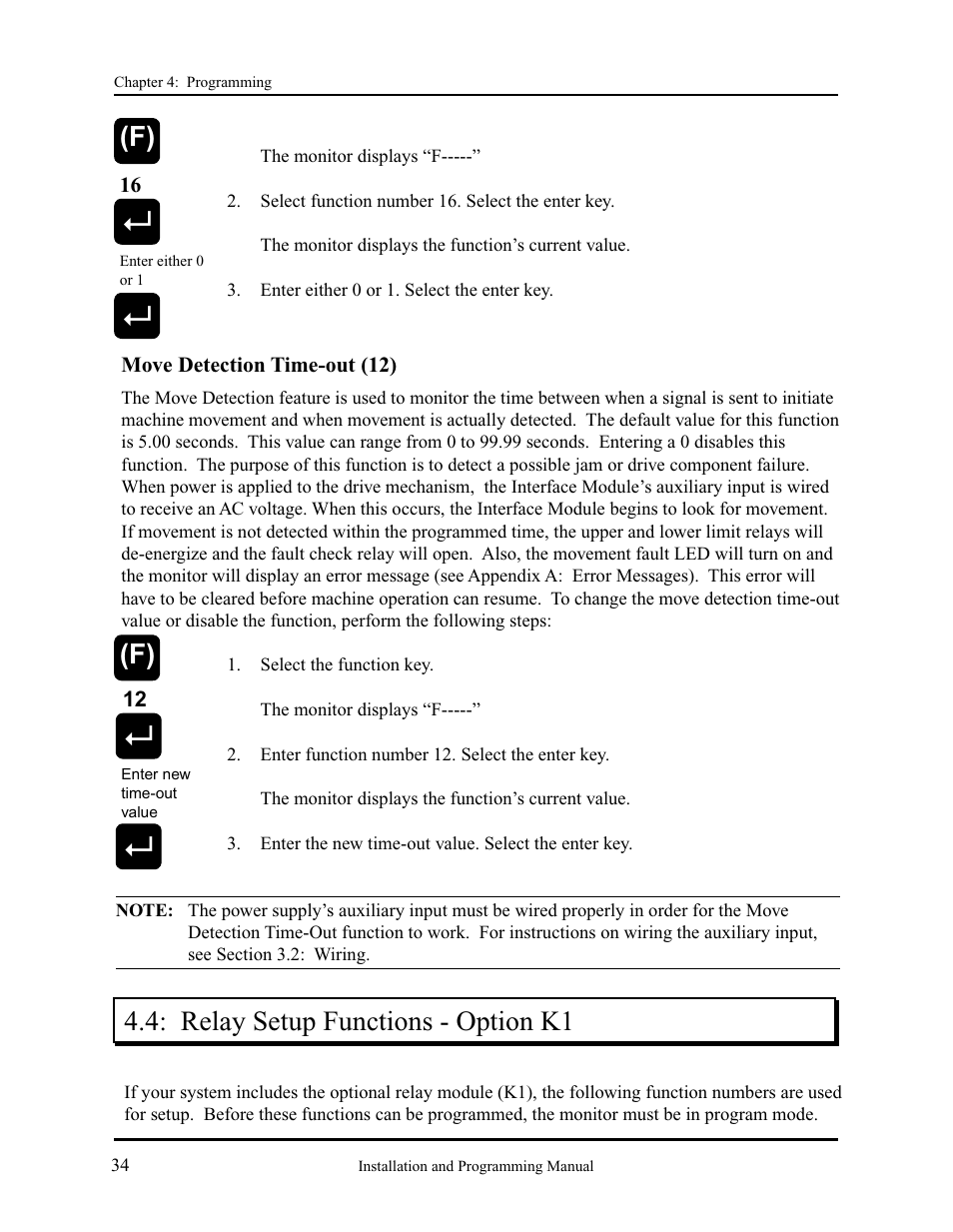 Relay setup functions - option k1 | AMETEK 2120 PLC Interface Module User Manual | Page 38 / 64