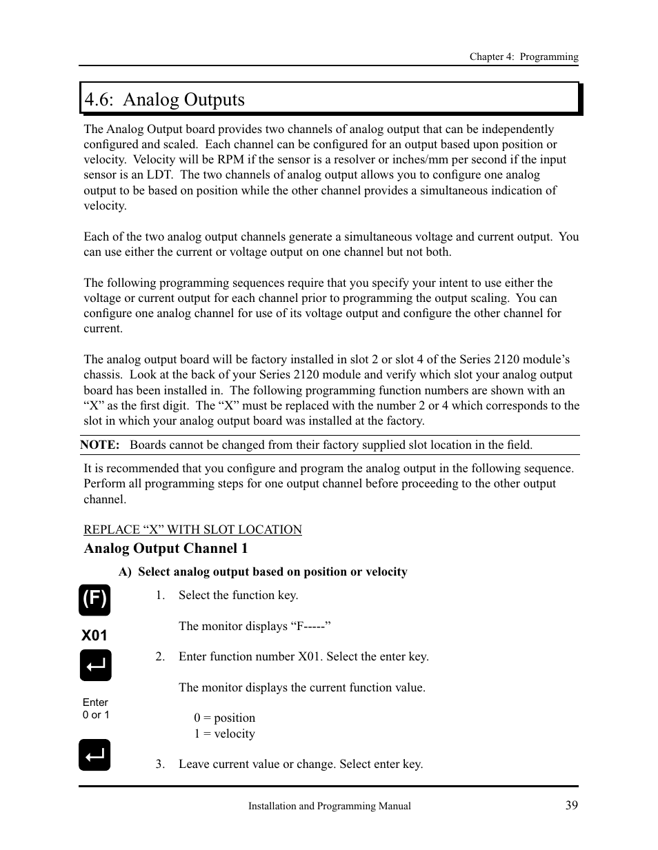 Analog outputs | AMETEK 2120 PLC Interface Module User Manual | Page 43 / 64