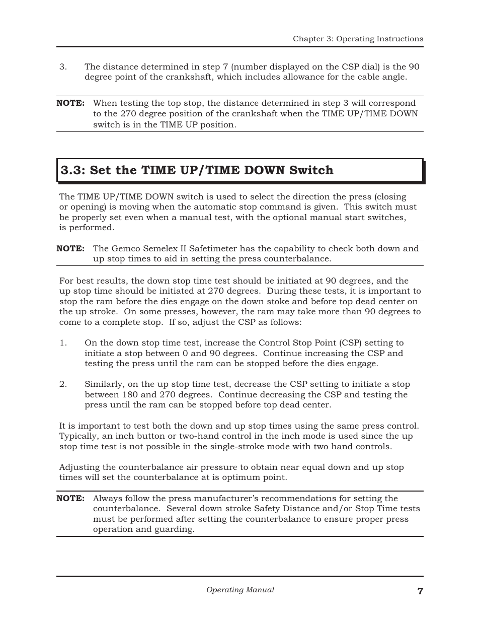 Set the time up/time down switch | AMETEK 1025 Foot & Palm Switches User Manual | Page 11 / 24