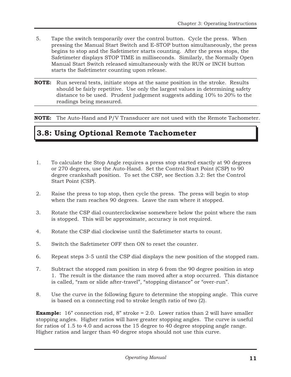 Using optional remote tachometer | AMETEK 1025 Foot & Palm Switches User Manual | Page 15 / 24