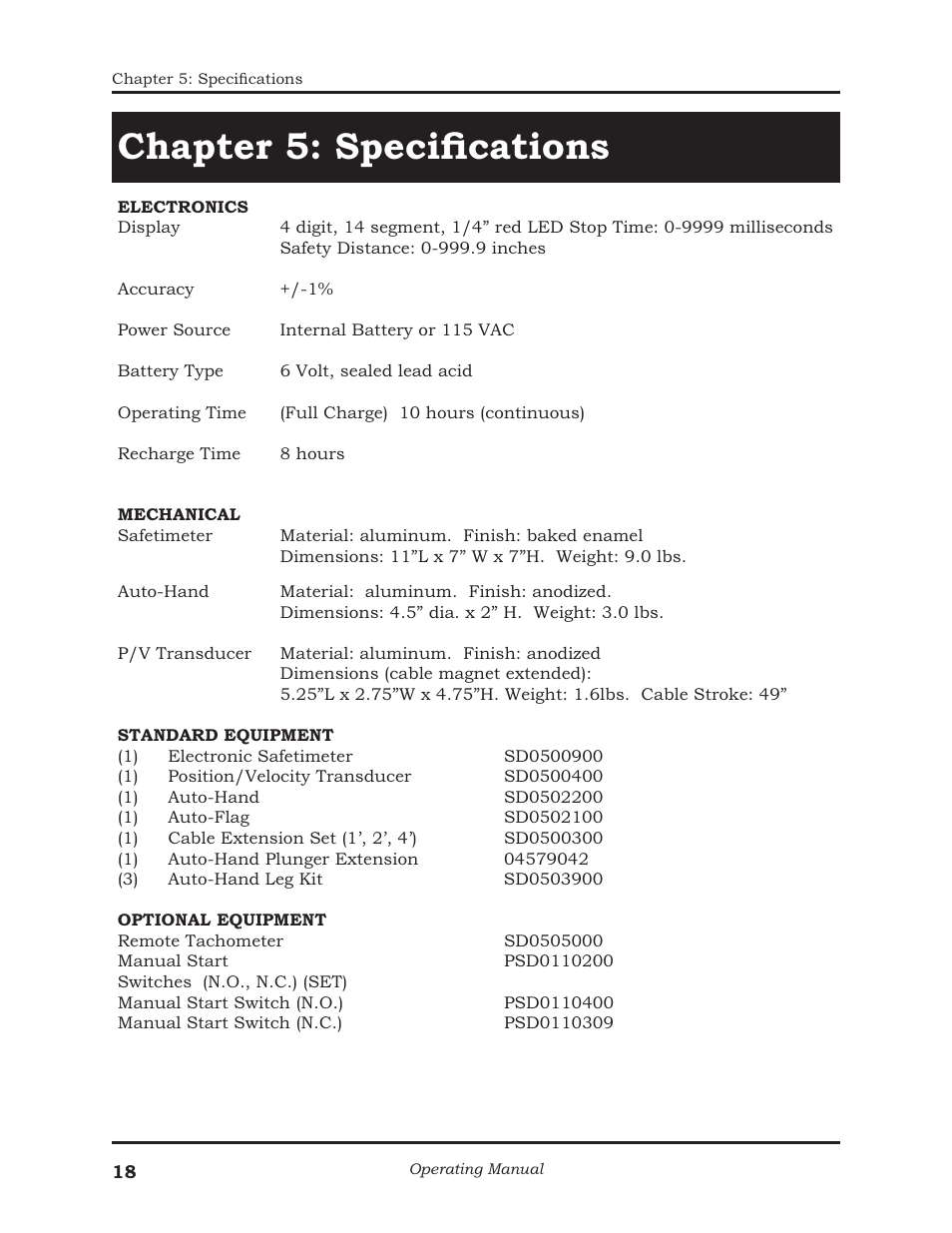 Chapter 5: speciﬁ cations | AMETEK 1025 Foot & Palm Switches User Manual | Page 22 / 24