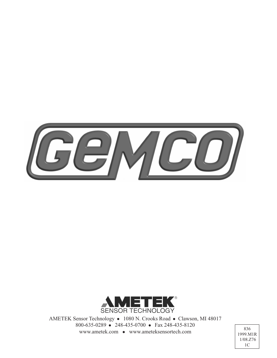 Cover_2.pdf | AMETEK 1025 Foot & Palm Switches User Manual | Page 24 / 24