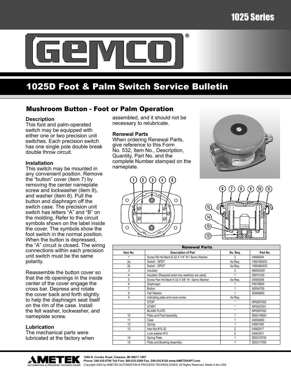 AMETEK 1999 Semelex II Safetimeter User Manual | 2 pages