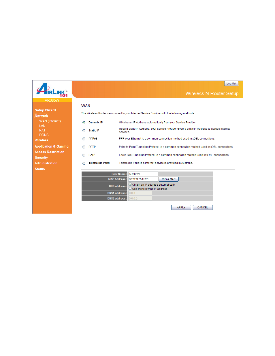 1 network | Airlink101 AR685W User Manual | Page 30 / 81